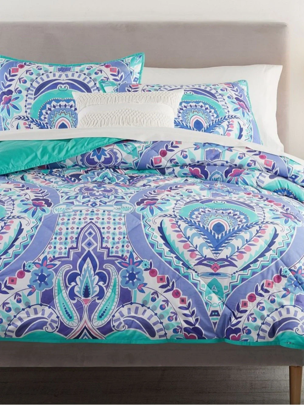 Pottery Barn Teen Teal & Purple Kaleidoscope Comforter
